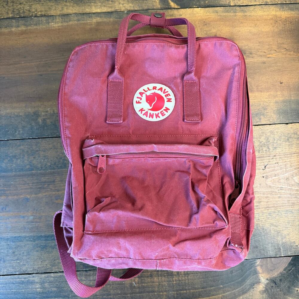 Fjallraven Kanken Classic Backpack Wine Burgundy Bag Double Handles 23510